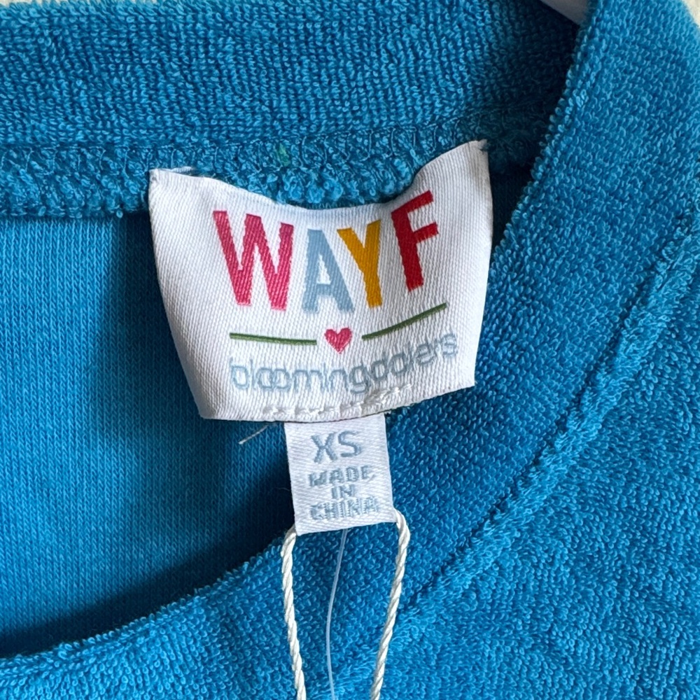 NWT Wayf Bright Blue Terry Cloth Sleeveless Romper Sz XS - Picture 2 of 5